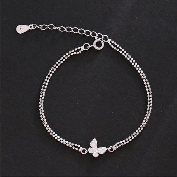 BUTTERFLY 925 STERLING SILVER BRACELET, NICE BRACELET, CUTE BRACELET - Picture 1 of 3